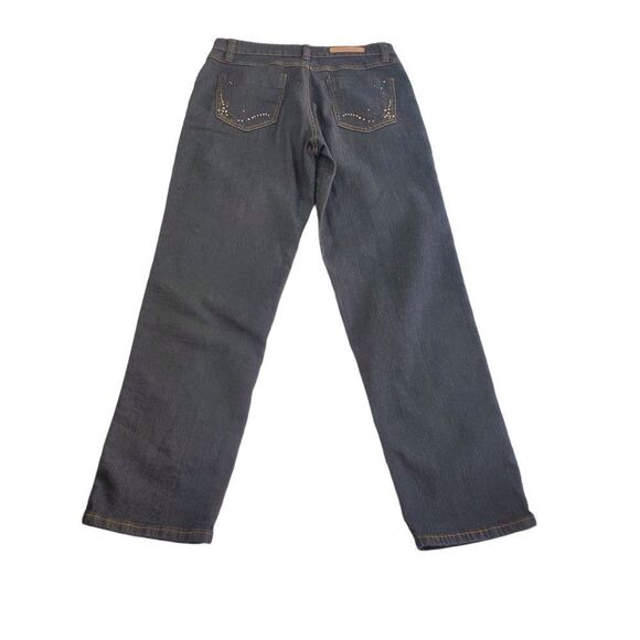 COS Jeans Black Denim Straight Leg Hi-Rise Black Embroidery Sequins Size 8P - Picture 7 of 16